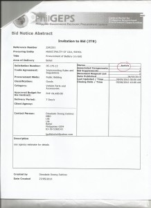 proc of battery (re-bid)